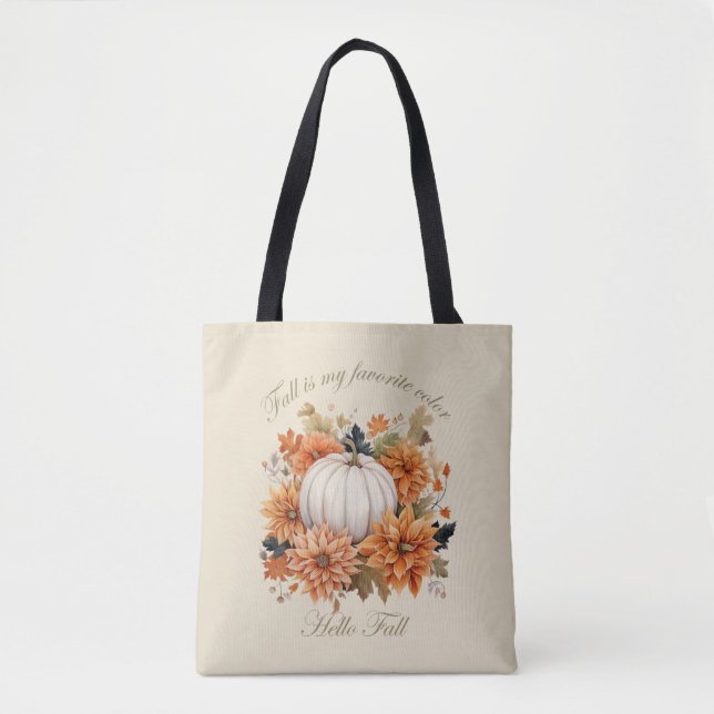 Bolsa Tote Alô outono madeiras flores silvestres folhas outon (Frente)