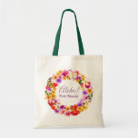 Bolsa Tote Aloha! De Havaí<br><div class="desc">Aloha é um cumprimento alegre que veste a fragrância havaiana especial de flores coloridas. Personalize esta grinalda floral com seu próprio texto e criar um favor original para seu evento especial.</div>