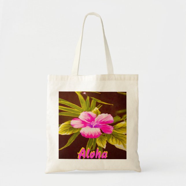Bolsa Tote Aloha design floral tropical (Frente)