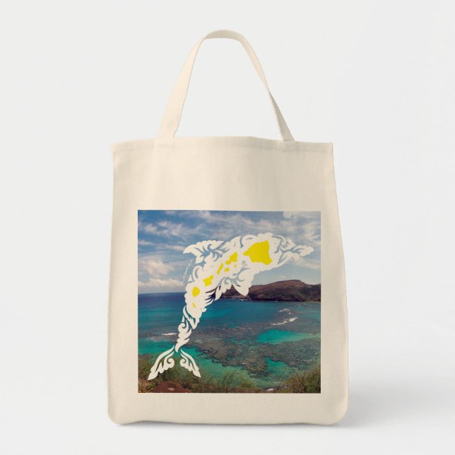 Bolsa Tote Aloha golfinho das ilhas de Havaí (Frente)