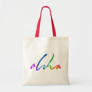 Bolsa Tote Aloha - Letra Tropical de Mão - Havaí Hawai'i