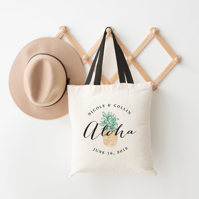 Bolsa Tote Aloha Pineapple | Bag de Boas-vindas do Casamento (Criador carregado)