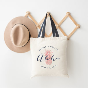 Bolsa Tote Aloha saco da boa vinda do casamento do abacaxi