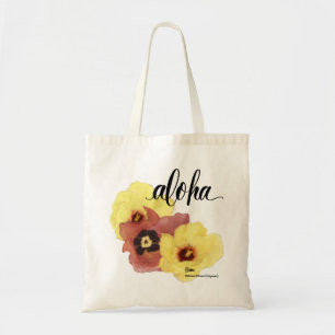 Bolsa Tote Aloha Tote Bag Hau Hibiscus Aloha (vazio atrás)