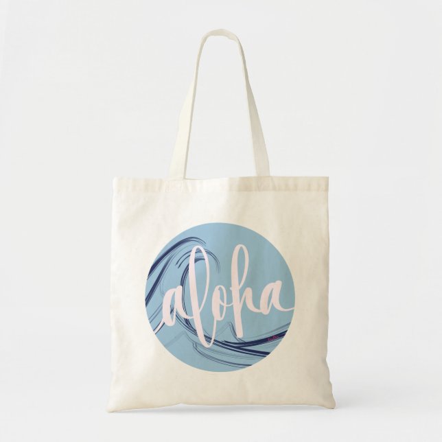 Bolsa Tote Aloha Tote Bag Kai Ocean Lt Blue (vazio de volta) (Frente)