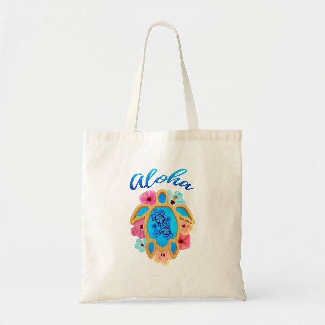 Bolsa Tote Aloha Tropical Honu Turtle (Frente)