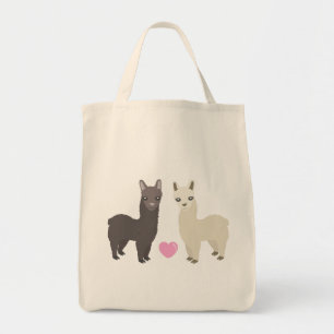 Bolsa Tote Alpacas e coração