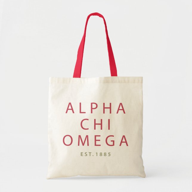Bolsa Tote Alpha Chi Omega | Est. 1885 (Frente)