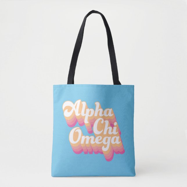Bolsa Tote Alpha Chi Omega| Groovy Script (Frente)