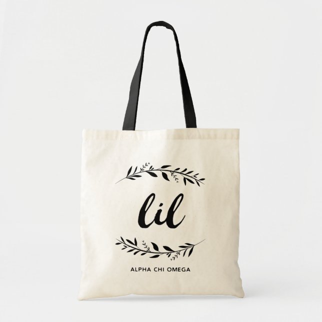Bolsa Tote Alpha Chi Omega | Pequena Coroa (Frente)