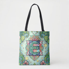 Bolsa Tote Alphabet E mandala