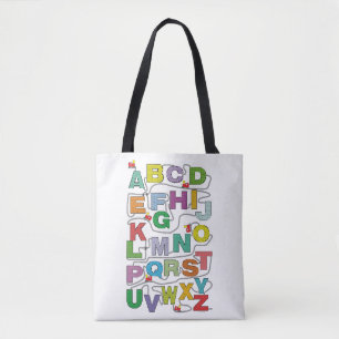 Bolsa Tote Alphabet Maze Quebra-cabeça Railroad