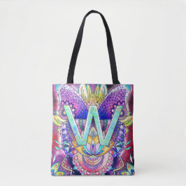 Bolsa Tote Alphabet W mandala