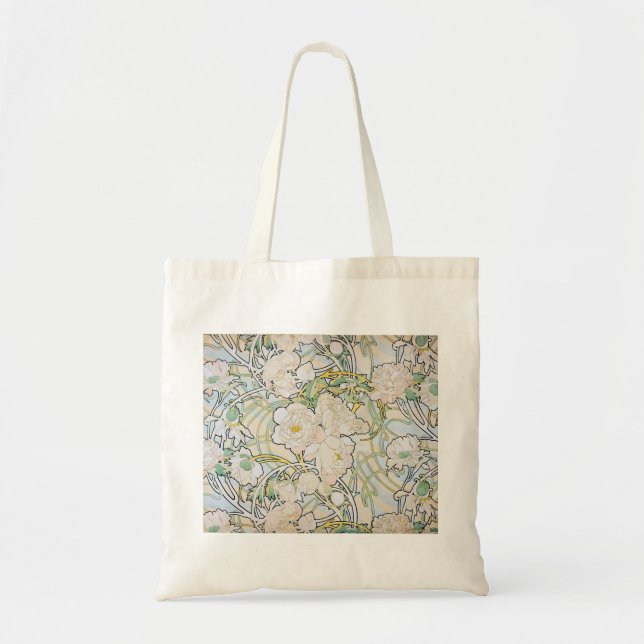 Bolsa Tote Alphonse Mucha Peonies (Frente)