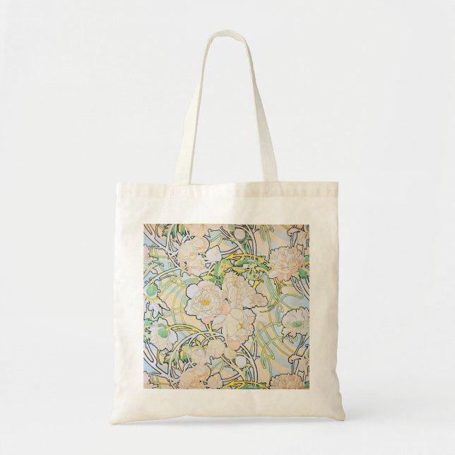 Bolsa Tote Alphonse Mucha Peonies (Frente)