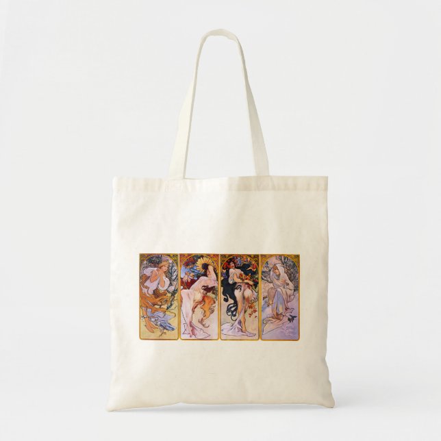 Bolsa Tote Alphonse Mucha Quatro Sessões Tote Bag (Frente)