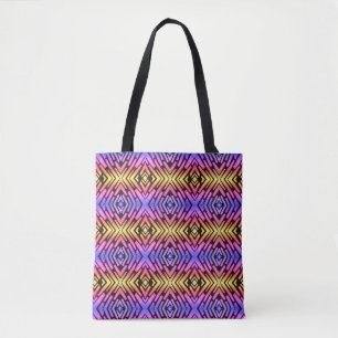 Bolsa Tote Alta Tecnologia Ficção Científica Neon Roxo Amarel