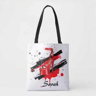 Bolsa Tote Altos saltos altos preto, vermelho e branco