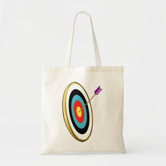 Bolsa Tote Alvo de Archery Bullseye com Arrow Hitting Center (Frente)