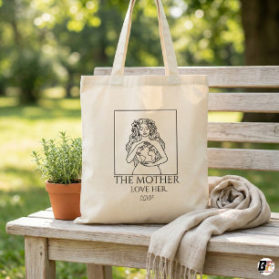 Bolsa Tote Ama Dia da Mãe Terra Linha Arte Personalizada