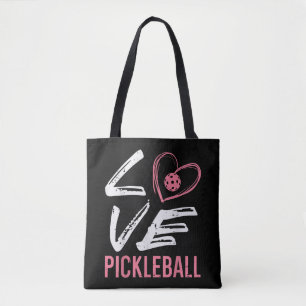 Bolsa Tote Ama Pickleball Coração Picle Ball Mulheres Meninas