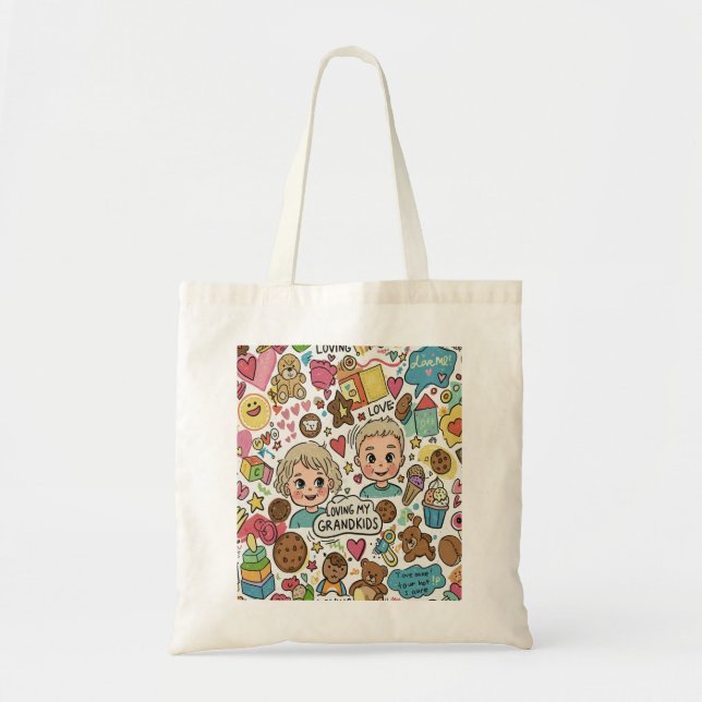 Bolsa Tote "Amando meus Netos" (Frente)