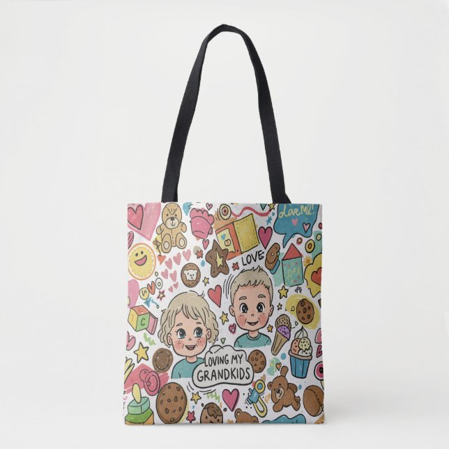 Bolsa Tote "Amando meus Netos" (Frente)