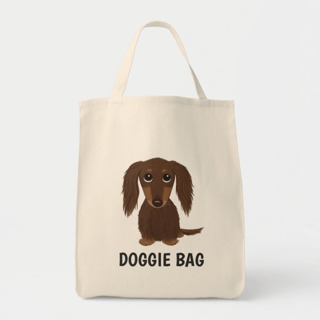 Bolsa Tote Amante de cabelos compridos do cão do Wiener do (Frente)