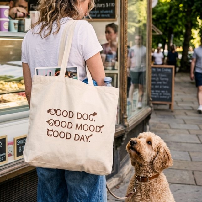 Bolsa Tote Amante de Cachorro Citação Cachorro Bom (Criador carregado)