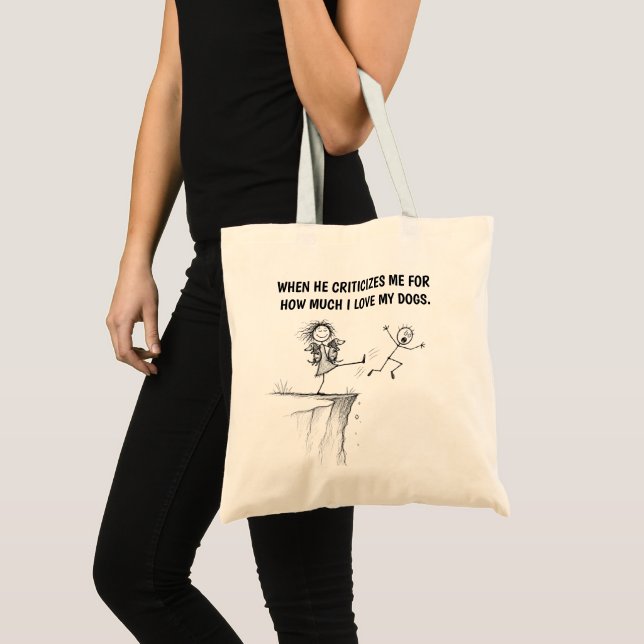 Bolsa Tote Amante de Cachorro Hilário  (Frente (produto))
