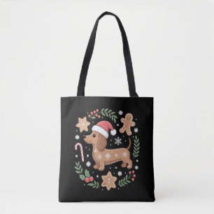 Bolsa Tote Amante de cachorro salsicha Gingerbread Dachshund