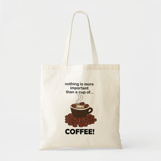 Bolsa Tote Amante de Café Engraçado (Frente)