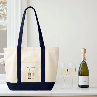 Bolsa Tote Amante de Champanhe com Dito Divertido