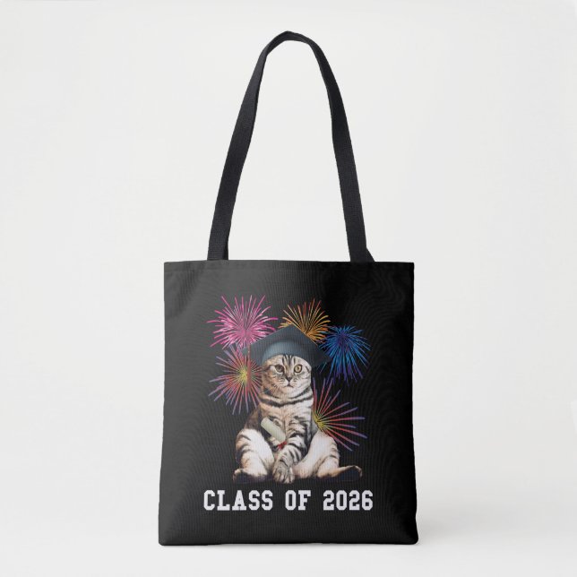 Bolsa Tote Amante de Gatos da Turma de 2026 (Frente)