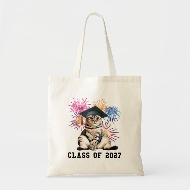 Bolsa Tote Amante de Gatos da Turma de 2027 (Frente)