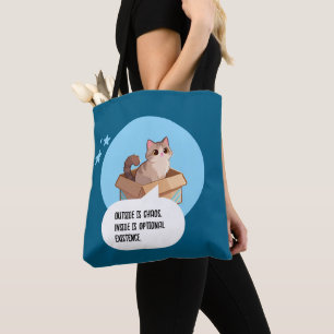 Bolsa Tote Amante de Gatos Engraçados Humor Introvertido