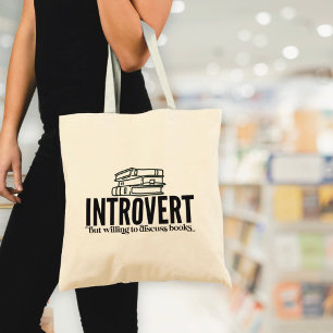 Bolsa Tote Amante de Livros Introvertido