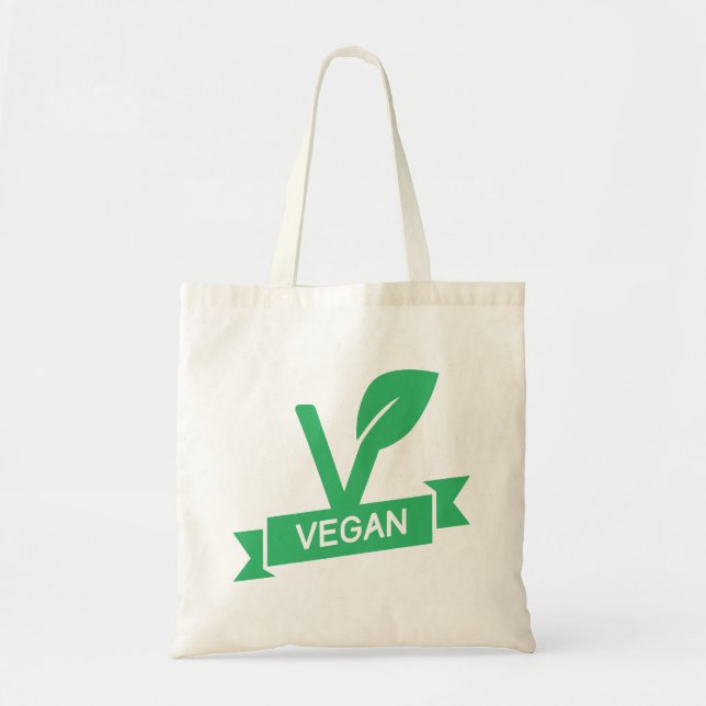 Bolsa Tote Amante de os animais do Vegan Vegetariano Verde (Frente)