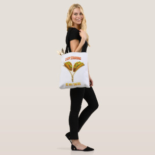 Bolsa Tote Amante de Taco Engraçado Pare de Olhar