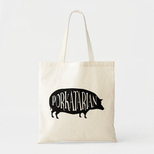 Bolsa Tote Amante do bacon - Porkatarian - porco engraçado do (Frente)