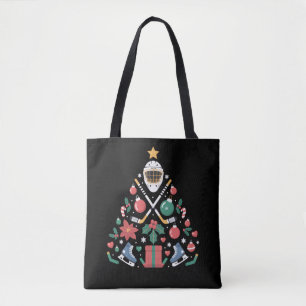 Bolsa Tote Amante do Hóquei no Gelo de Natal Equipe Esportiva