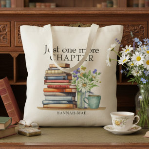 Bolsa Tote Amante dos Livros em Aquarela Só Mais Um Capítulo