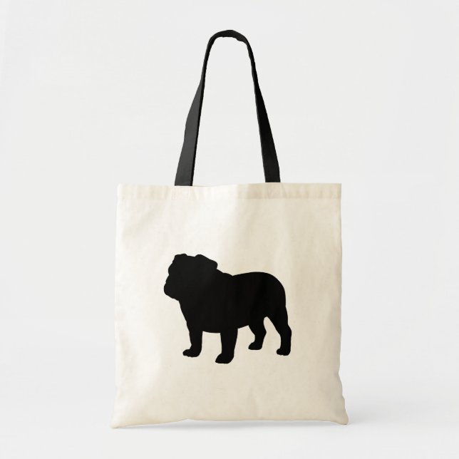 Bolsa Tote Amante legal inglês do cão da silhueta | do (Frente)