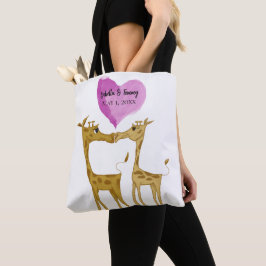 Bolsa Tote Amantes Adoráveis da Girafa