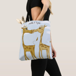 Bolsa Tote Amantes Adoráveis da Girafa