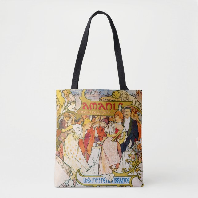 Bolsa Tote Amantes, Alphonse Mucha (Frente)