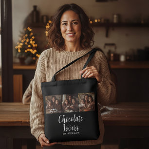 Bolsa Tote Amantes de Chocolate Preto Estabelecidos Roteiro d