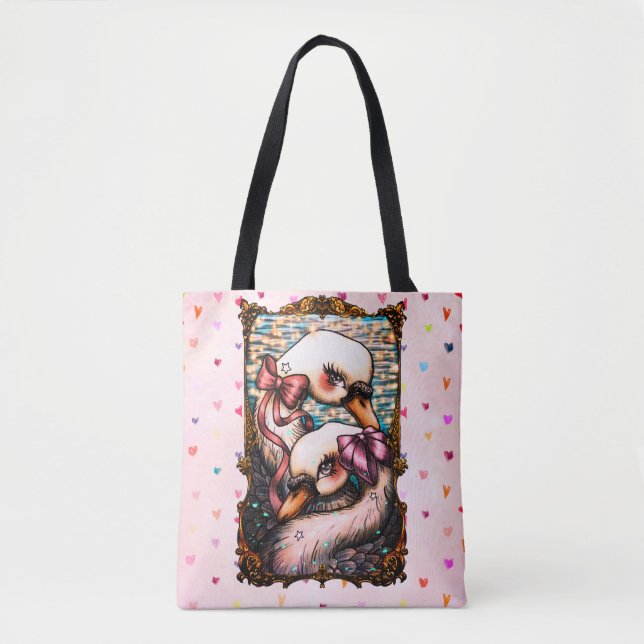 Bolsa Tote Amantes de cisnes (Frente)