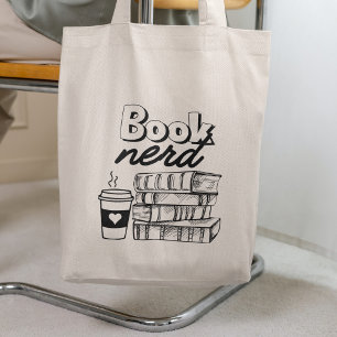 Bolsa Tote Amantes de Livros Minimalistas Nerd de livro e T