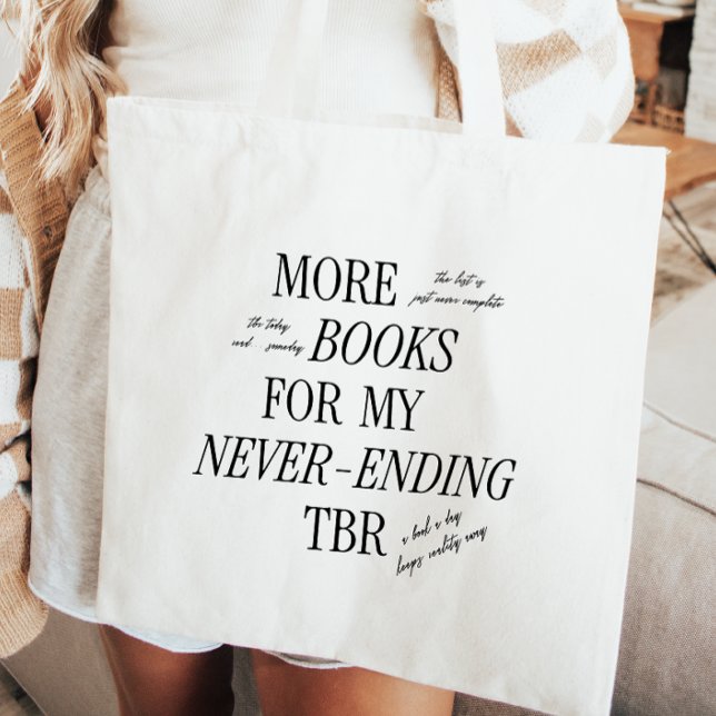 Bolsa Tote Amantes de Livros TBR Tipografia Retro Script (Criador carregado)